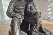 Rare Signed Jeanne Rynhart Bronze "Old Sailor &amp; Boy" Limited Edition E/750
