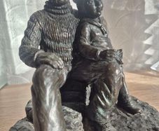 Rare Signed Jeanne Rynhart Bronze "Old Sailor & Boy" Limited Edition E/750