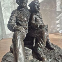 Rare Signed Jeanne Rynhart Bronze "Old Sailor & Boy" Limited Edition E/750
