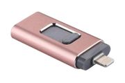 Easy Flash RQW-01B 3 In 1 USB 2.0 &amp; 8 Pin &amp; Micro USB 64GB Flash Drive Rose Gold