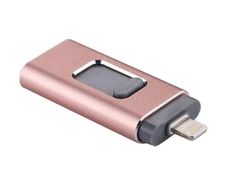 Easy Flash RQW-01B 3 In 1 USB 2.0 & 8 Pin & Micro USB 64GB Flash Drive Rose Gold