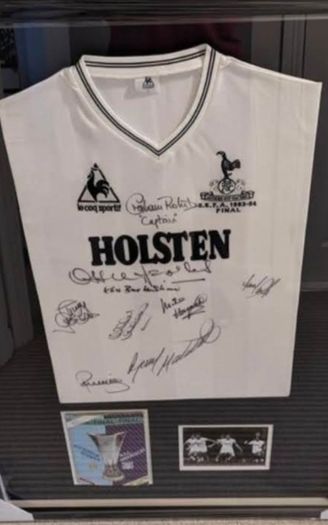 Tottenham 1984 UEFA signed jersey with programme