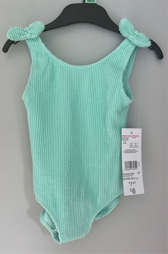 Tesco F+F Aqua Girls swimsuit Age 3-4  BNWT