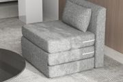 Sleeper chair, guest mattress, 3-fold foldable, compact, metal frame, 80x75x74 cm, Gray