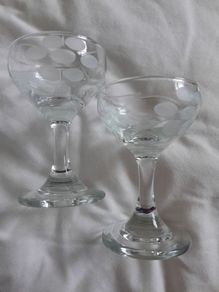Pair of Engraved - Liquer - Glasses