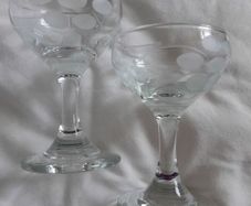Pair of Engraved - Liquer - Glasses