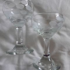 Pair of Engraved - Liquer - Glasses