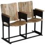 2-Seater Bench Solid Mango Wood and Steel Image 2
