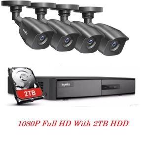 SANNCE Security Camera System, 8 Channel 1080N H.264+ Hybrid DVR Recorder + 4 x 1080P HD Outdoor Weatherproof Bullet Camera & 2TB HDD