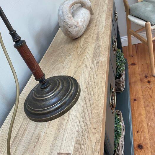 Reworked console table with oak top