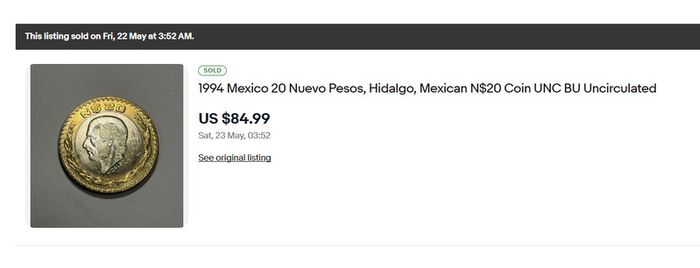 Mexico Silver 20 New Pesos 1994 BUNC Bimetallic vintage collector coin