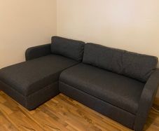Corner sofa bed 3-seater with chaise tongue