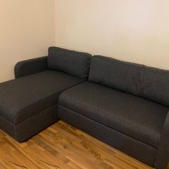 Corner sofa bed 3-seater with chaise tongue