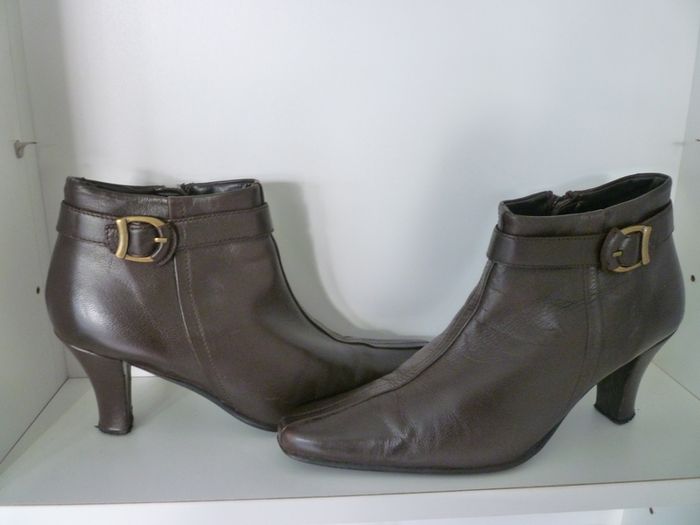 Brown ankle boots Leather Wallis Size Uk 6 Eu 39 Great Used Condition