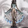 Art Nouveau Villa Tiffany Table Lamp Handcrafted Stained Glass Lady Lamp Image 4