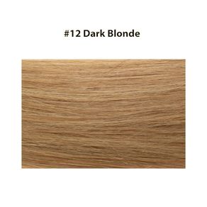 Micro Ring Hair Extensions 20" Double Drawn I Tip Remy Hair 25g - #12 Dark Blonde