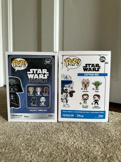 Star Wars Funko Pop Bundle | Captain Rex #274 2018 Fall Convention Exclusive + Darth Vader #597