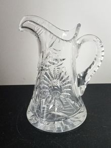 Vintage Crystal Cut Glass Pitcher Jug