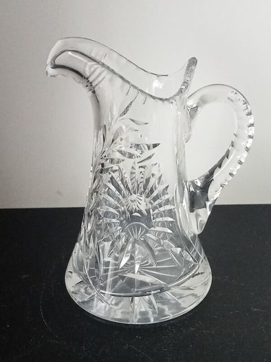 Vintage Crystal Cut Glass Pitcher Jug