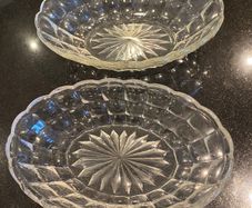 vintage  mid 20th century glass starburst dishes price for both