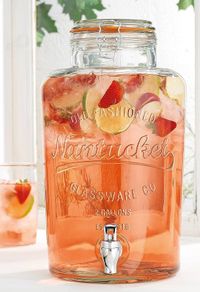 2 Gallon Glass Beverage Dispenser with Locking Clamp