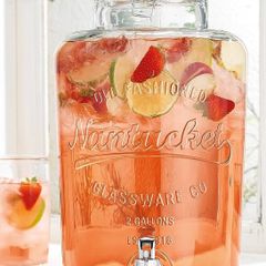 2 Gallon Glass Beverage Dispenser with Locking Clamp