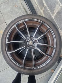 Set of 4 Axe Design Alloy Wheels, Multi-Spoke Black & Polished