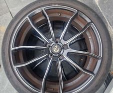Set of 4 Axe Design Alloy Wheels, Multi-Spoke Black & Polished