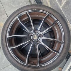 Set of 4 Axe Design Alloy Wheels, Multi-Spoke Black & Polished