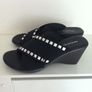 Ladies Black & Silver Italian NR Rapisardi Wedge Sandals Size 35. Would fit size UK 3/4 Image 2