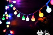 120LED Fairy Lights Plug in, 12M/39ft Globe String Lights, 8 Mode Christmas Lights Outdoor with Remote Control/Timer for Bedroom, Party, Decorations(Multi-Coloured)