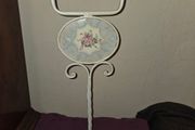 Vintage metal free standing toliet paper holder