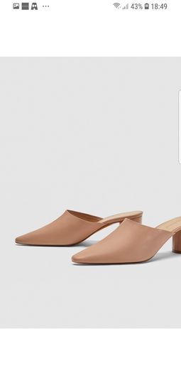 Zara shoes mules nude pinkish real leather size 4