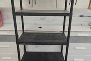 5 Tier Storage Rack, Black Plastic for Sale