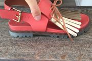 Red sandals