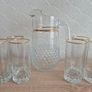 Vintage 1970s Pasabahce Gold Rim 7-Piece Glass Beverage Set Image 2