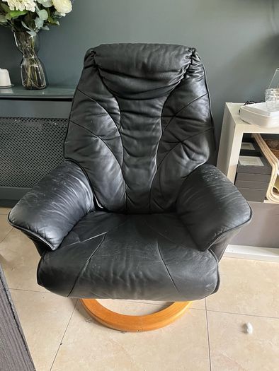black leather chair