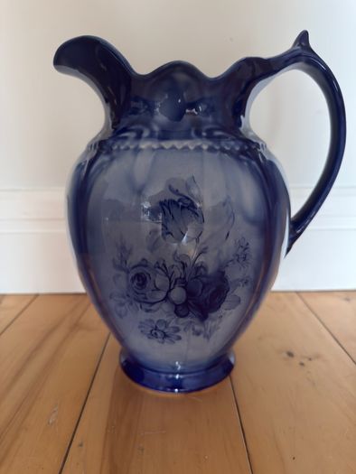 Staffordshire England Flow Blue Pitcher