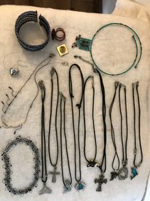 Necklaces, rings and a bracelet Jewellery