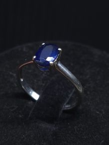 Vintage 10ct Gold Blue Stone Ring Size 51.5