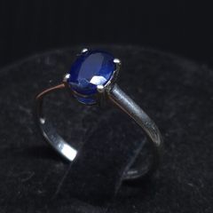 Vintage 10ct Gold Blue Stone Ring Size 51.5