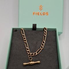 Vintage 9ct yellow gold  T bar necklace
