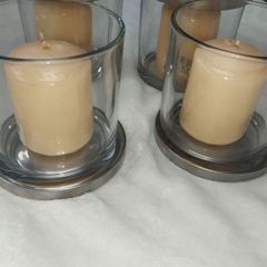 Glass Votive Candles holders with Rathbourne Candles x 4