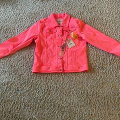 Girls Denim Jacket by Vingino age 16, Colour : Flu Red