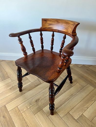 19th Century Antique Smokers Bow Armchair