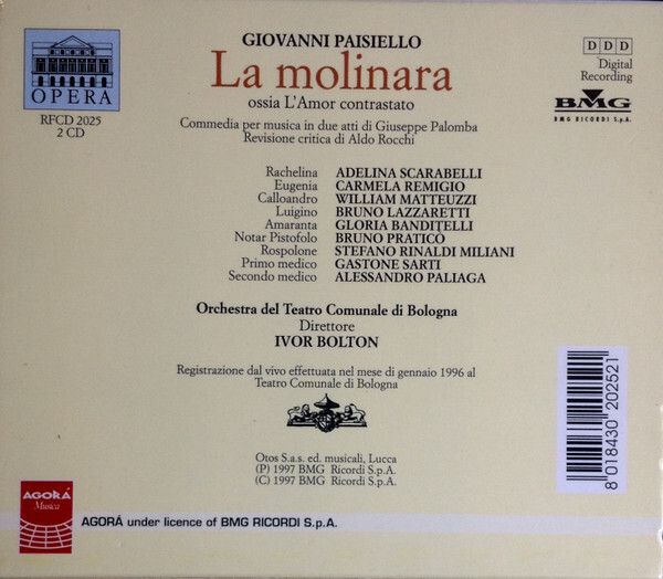 La Molinara. 2 x CD Boxset. Free Postage!