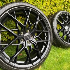 2x R19 Alloy Wheels 5x114.3 Gloss Black Sport Style