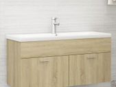 Sink Cabinet with Built-in Basin Sonoma Oak Chipboard