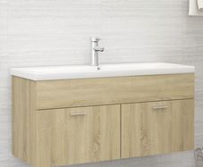 Sink Cabinet with Built-in Basin Sonoma Oak Chipboard
