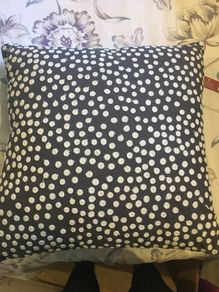 Stylish grey & white spotty cushion NEW